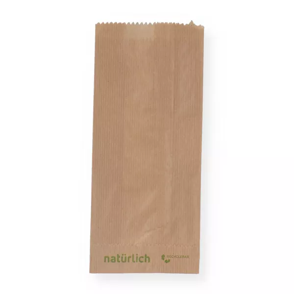 Faltenbeutel braun "Natürlich" 12+5x24cm