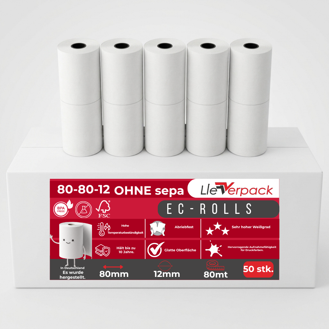 Thermorollen 80mm/80m/12mm, (48g/m²)